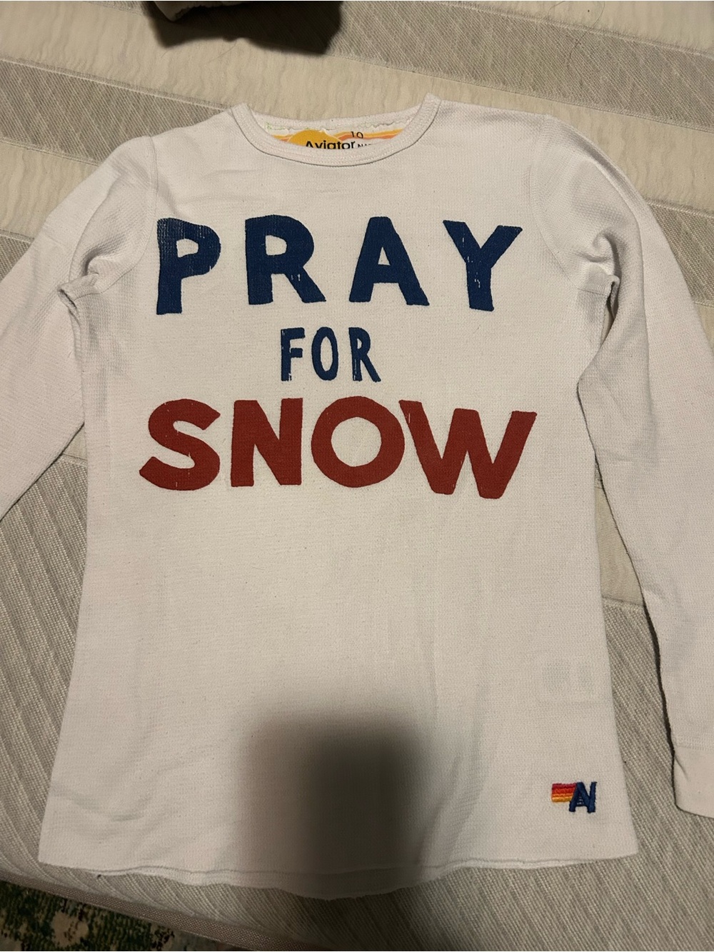 Aviator Nation PRAY FOR SNOW Thermal Long Sleeve